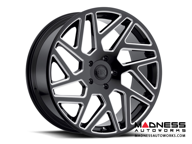 Jeep Custom Wheels (1) - Black Rhino - 22 x 9.5 - Cyclone - Gloss Black w/ Milled Spokes	